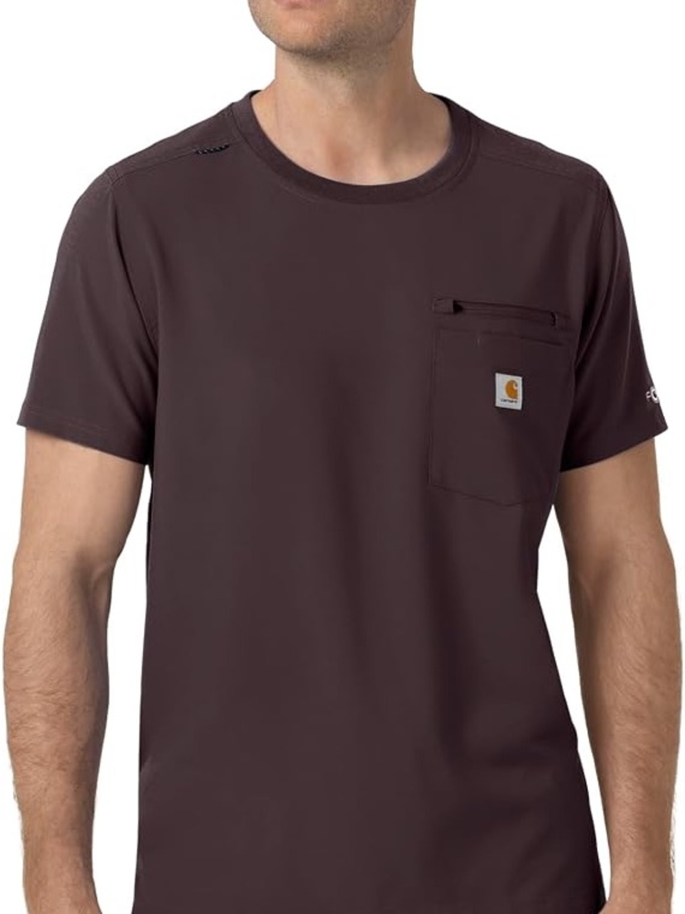 Carhartt Force Cross-Flex Men's Crew Neck Scrub Top Dark Brown size S
